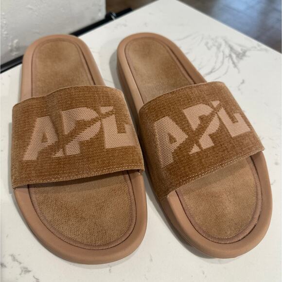 APL Men's Brown TechLoom Velvet Velour Slides, Size 12, Like New - Picture 4 of 5